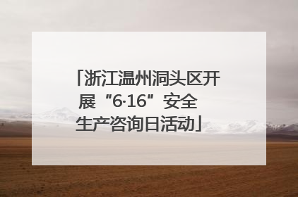 浙江温州洞头区开展“6·16”安全生产咨询日活动